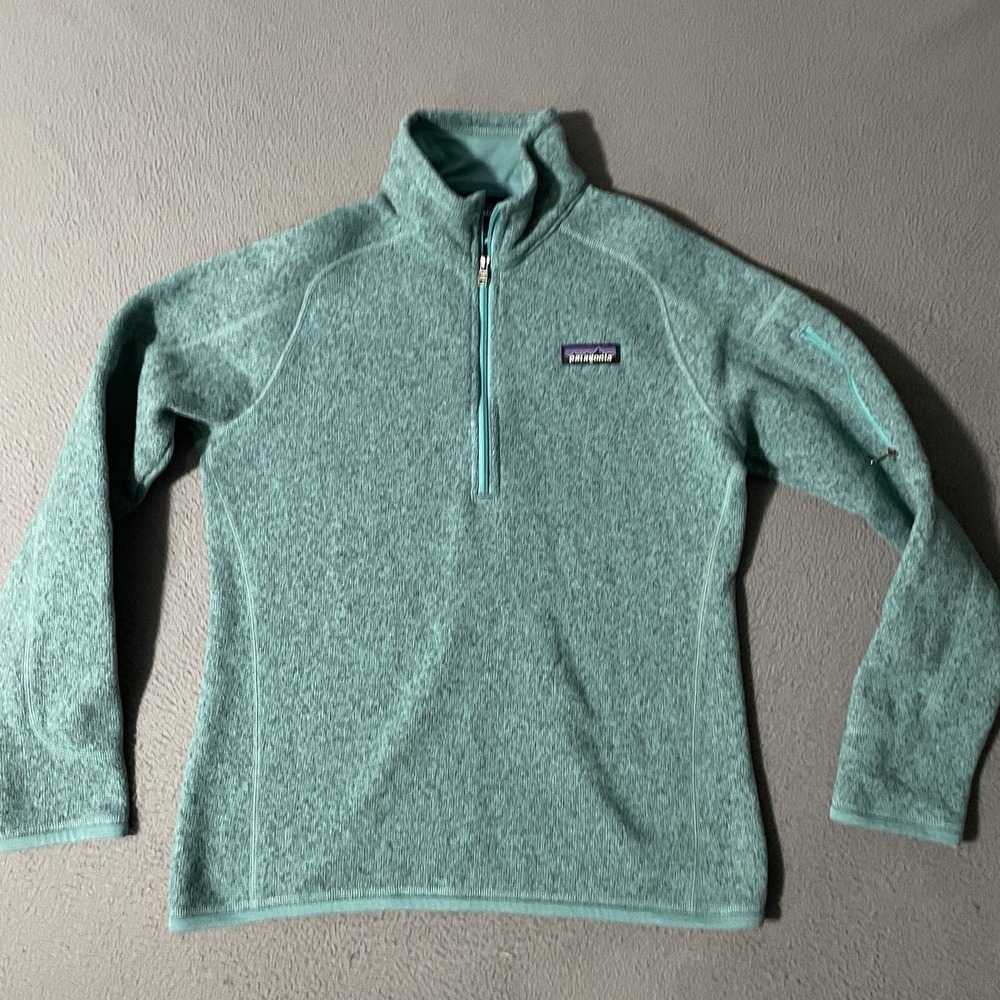 Patagonia Better Sweater Quarter Zip Beryl Green Teal Zip Pocket Women's Small